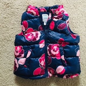 Old Navy Puffer Vest. Size 18-24 months. Pink/blue.